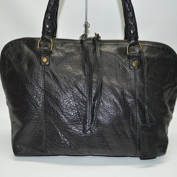 Linea Pelle Black Large Italian Leather Satchel - Picture 2 of 10